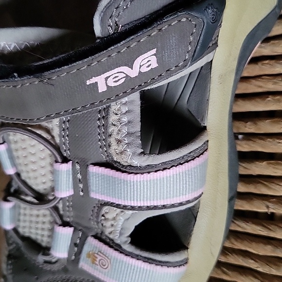 Teva sandals, brown, tan, gray, pink, size 3. - Picture 10 of 14